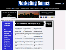 Tablet Screenshot of marketingnames.com